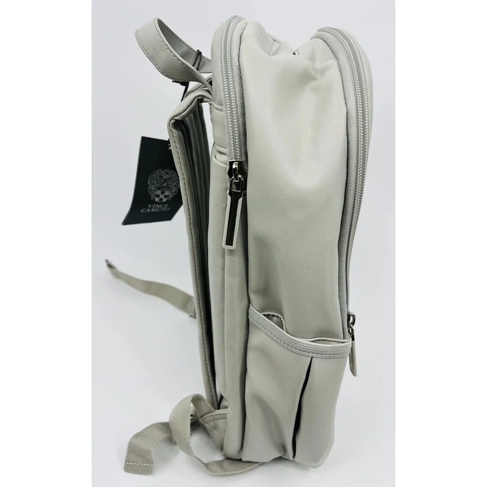 Vince Camuto Addison Gray Quilted Puffy Backpack Faux Leather